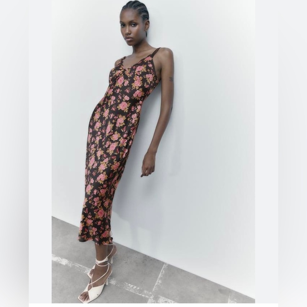 Zara Floral Slip Dress Size Small